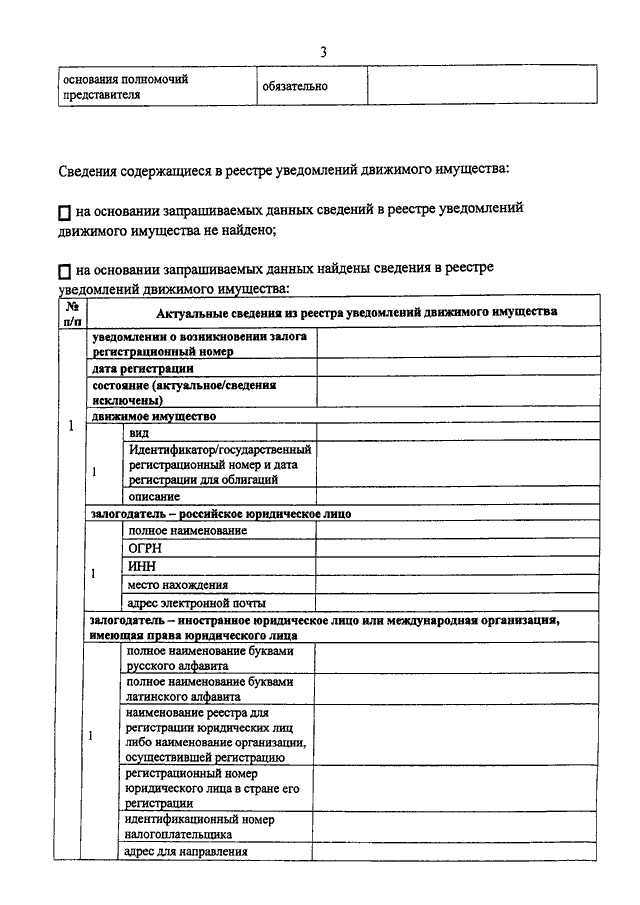 Уведомление об исключении сведений о залоге движимого имущества образец