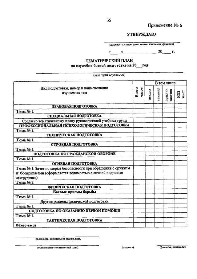 План боевой подготовки