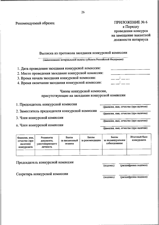 Образец решения конкурсной комиссии на замещение вакантной должности